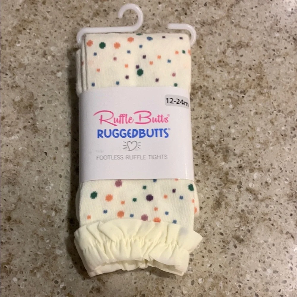 NWT Ruffle Butts Polka Dot Footless Tights / Leggings Size 12-24 months